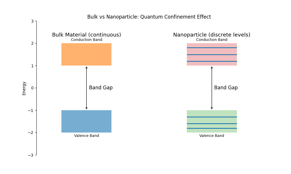 Quantum confinement in nanoparticles